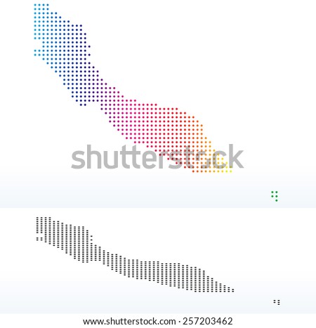 Vector Image - Map of Curacao with Dot Pattern