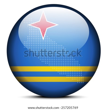 Vector Image - Map with Dot Pattern on flag button of Aruba 