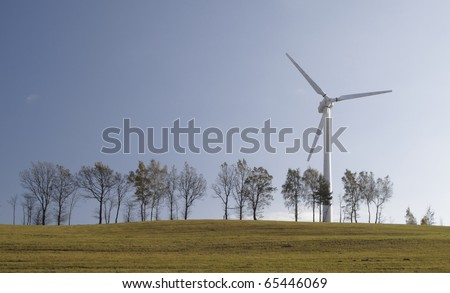 Wind power station in Orlicke hory mountains