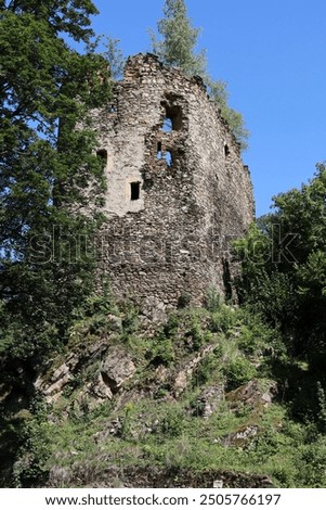 Similar – Image, Stock Photo Ruins of medieval castle near mountain lake