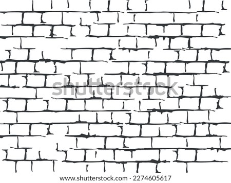 Old brick wall vector background.