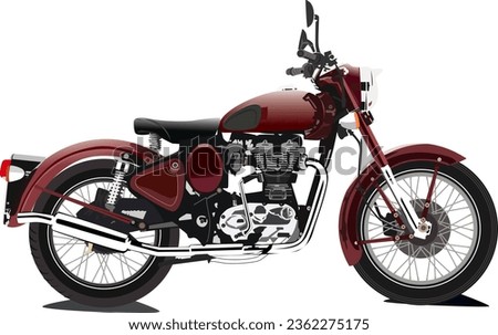 Vintage look classic two wheeler red color