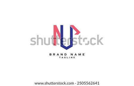 NUP, NPU, UNP, UPN, PUN, PNU, Abstract initial monogram letter alphabet logo design