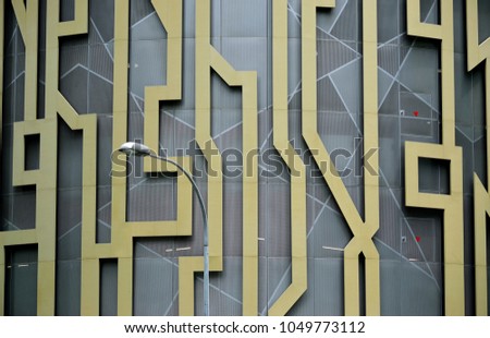 Similar – Image, Stock Photo Geometric facade of a minimalist building under the last afternoon lights