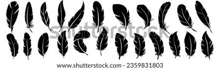 Bird feather icons. Platelet collection.