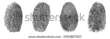 Fingerprints icon set vector isolated