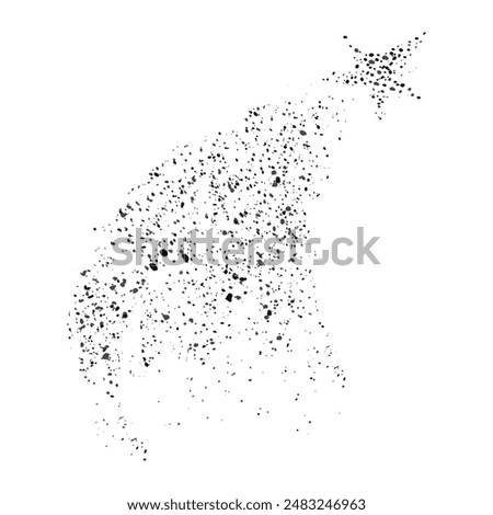 Star trail. Flying star or brush stroke isolated on white background. Black paint splash concept, vector illustration.к