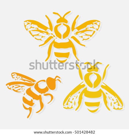 Bee icon. Honey flying bee. Insect. Flat style vector illustration.