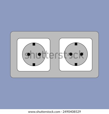 socket outlet icon vector symbol template, icon vector illustration