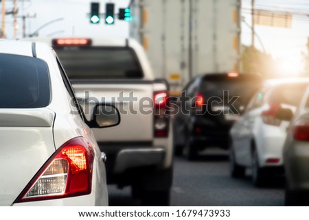 Image, Stock Photo Traffic jam in the morning