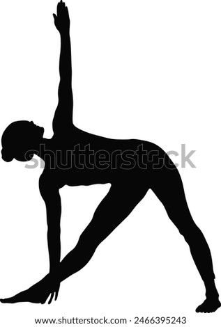 International Yoga Day Vector Illustration. Woman Yoga Pose Silhouette. Isolated on White Background