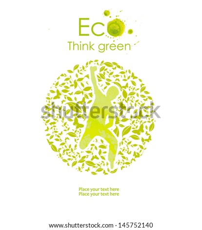 Illustration environmentally friendly planet.  Think Green. Ecology Concept.