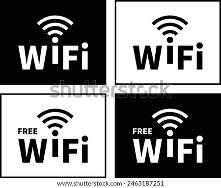 Set of black wifi marks