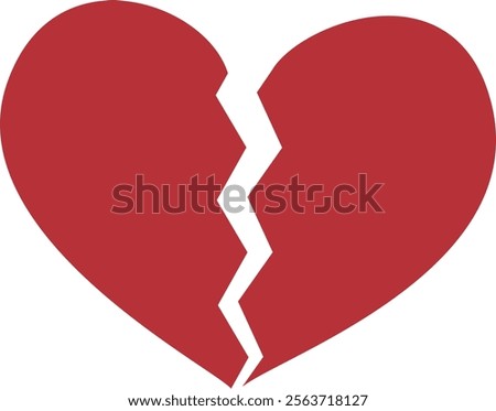 Red icon with broken heart