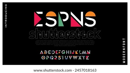 Espns letters font design, digital alphabet letters and numbers vector illustration