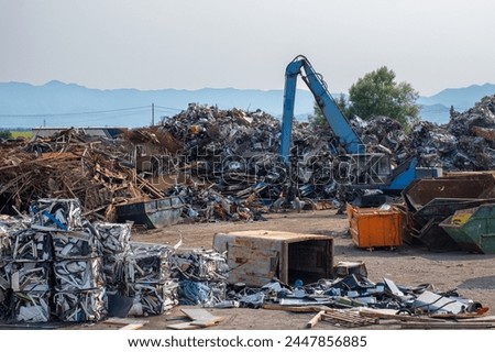 Image, Stock Photo Scrap yard at the port of Hamburg