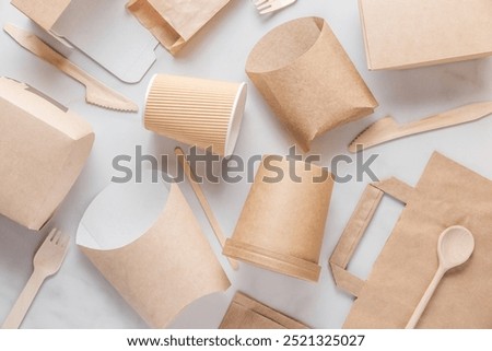 Similar – Image, Stock Photo Eco fork made of wood instead of plastic for party, events and food to go