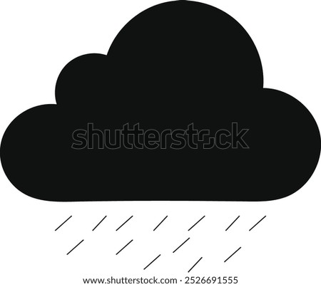 Clouds icon set Cloudy weather vector symbol in black filled and outlined style