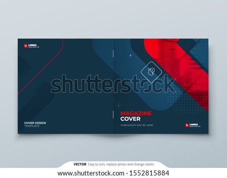 Square Brochure Design. Red Cover Template for Brochure, Report, Catalog, Magazine. Modern Brochure concept