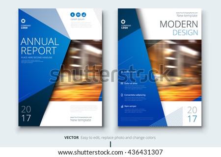 Blue Corporate business annual report cover, brochure or flyer design. Leaflet presentation. Catalog with Abstract geometric background. Modern publication poster magazine, layout, template. A4 size