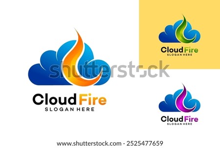 Fire Cloud Technology symbol designs concept vector