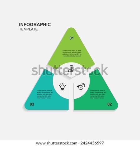 Infographic vector element with 3 step triangle suitable for web presentation and business information