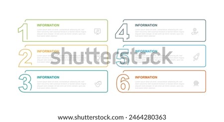 Design template infographic vector element with 6 step or option