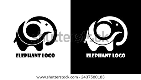 elephant logo design in an iconic, minimalist and simple style