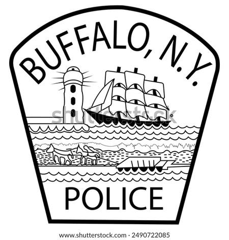 Buffalo NEW YORK police patch vector file Blank,outline vector,SVG Badge, DXF, CNC Router File, Laser Engraving, Cricut, Ezcad, Digital Cutting File for laser cutting