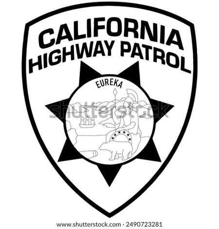 California Highway Patrol Patch vector fil Blank,outline vector,SVG Badge, DXF, CNC Router File, Laser Engraving, Cricut, Ezcad, Digital Cutting File for laser cutting