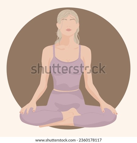 Similar – Image, Stock Photo Girl who practices yoga at home. Concept of health.