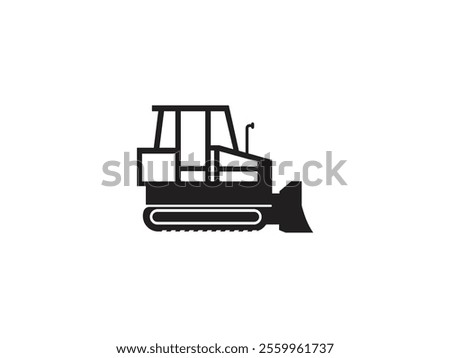 Realistic Bulldozer icon isolated vector on white background. Construction wheel loader outline vector, Vehicle vector