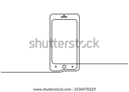 Smart phone continuous line drawing of isolate outline simple vector icon