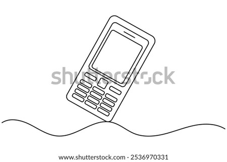 Smart phone continuous line drawing of isolate outline simple vector icon