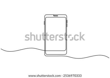 Smart phone continuous line drawing of isolate outline simple vector icon