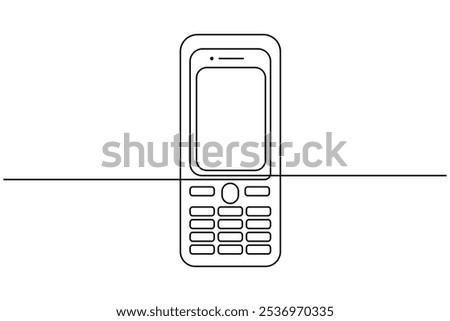 Smart phone continuous line drawing of isolate outline simple vector icon