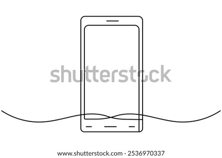 Smart phone continuous line drawing of isolate outline simple vector icon