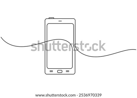 Smart phone continuous line drawing of isolate outline simple vector icon