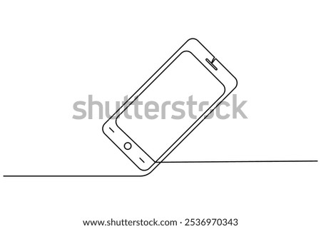 Smart phone continuous line drawing of isolate outline simple vector icon