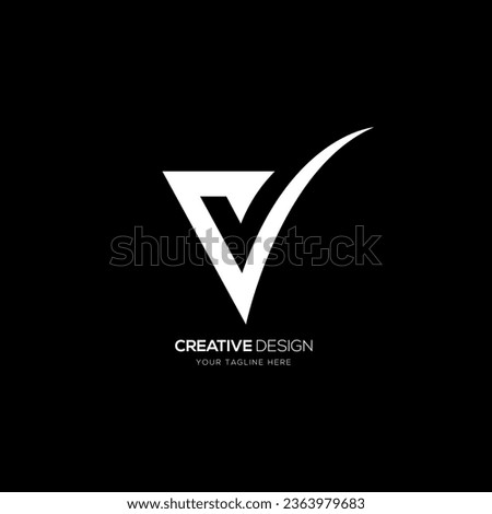 Creative letter V right sign modern logo