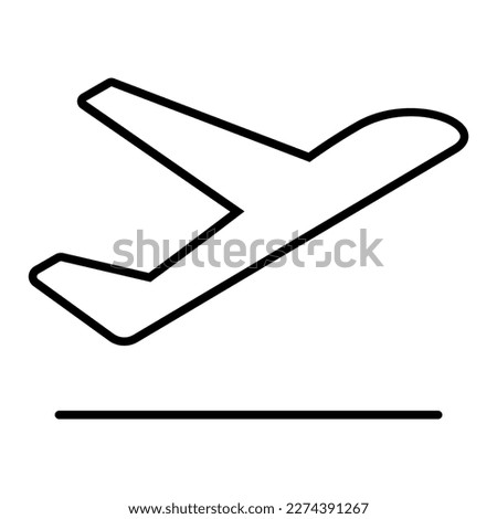 Airplane take off line icon vector illustration graphic design