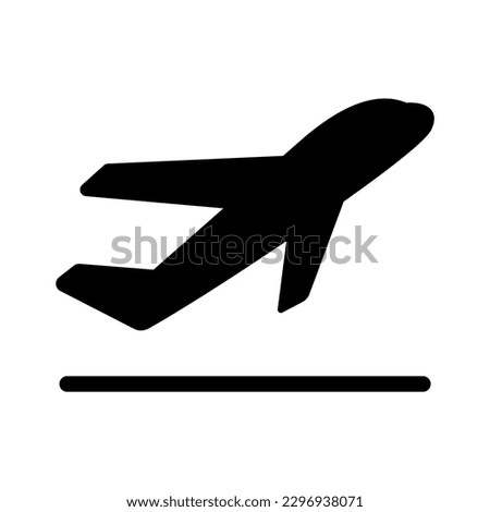 Airplane take off icon in flat icon style