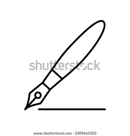 Ink pen icon in thin line style vector illustration graphic design