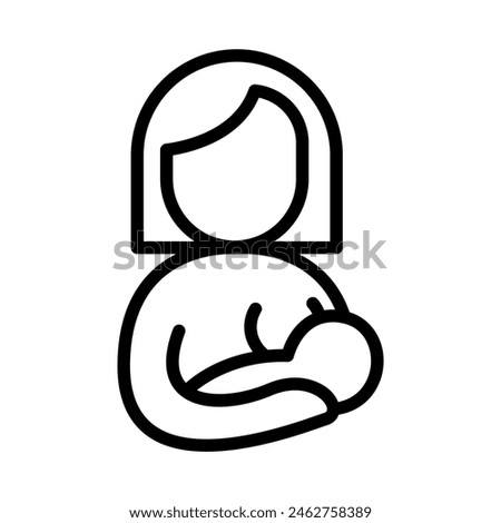 Breast feeding icon in thin line style. Vector illustration graphic design