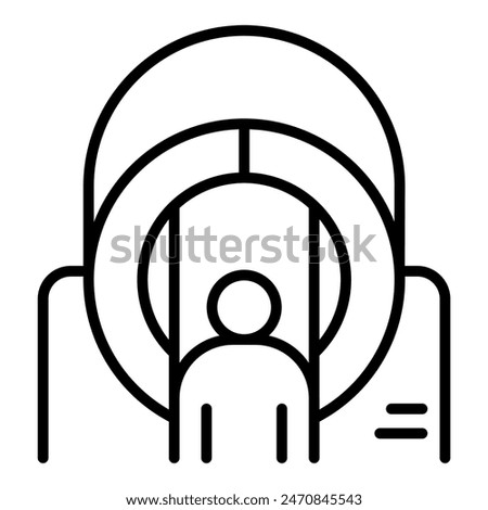 MRI scan icon in thin line style Vector illustration graphic design