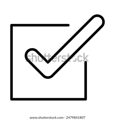 checked icon in thin line style Vector illustration graphic design