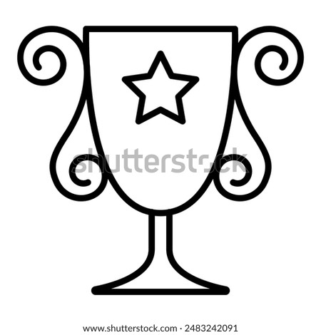 Trophy con in thin line style Vector illustration graphic design 