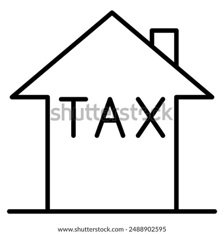 House tax icon in thin line style Vector illustration graphic design 