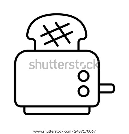 Toaster icon in thin line style Vector illustration graphic design 