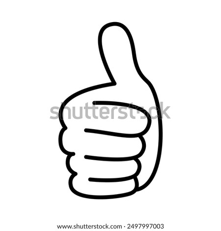 Thumb up icon in thin line style Vector illustration graphic design 